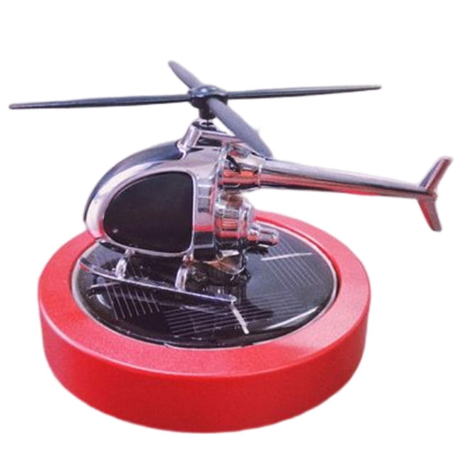 Riwesomey Solar Car Air Freshener Car Perfume Model Diffuser Helicopter for Car Home Purificadores de aire Rojo