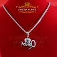 thumbnail image 4 of King of Blings Queen White Moissanite Necklace Pendants 2.00 ct. t.w. 925 Sterling, Sterling Silver (Gift Box), 4 of 11