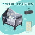 4 in 1 Pack and Play,Portable Baby Crib Deluxe Nursery Center, Foldable