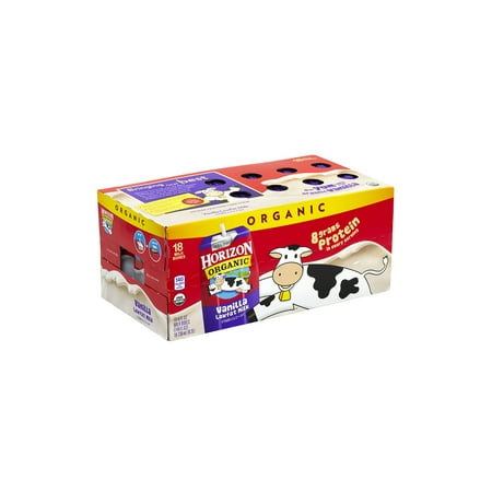 Horizon Organic Shelf-Stable 1% Low Fat Milk Boxes, Vanilla, 8 fl oz, 18 Pack