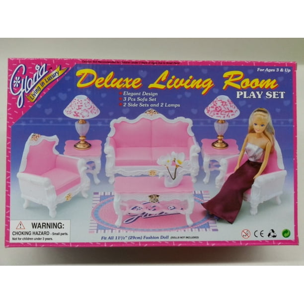 Gloria Delxe Living Room For Barbie Dolls And Dollhouse Furniture