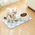 thumbnail image 2 of Checkered Cat Food Mat for Pet Dog Feeting Mats,Pet Feeding Mat for Floor Non-Slip Waterproof, Super Absorbent Cat Bowl Mat, Easy to Clean Eco-Friendly Durable Pet Placemat 24x16in, 2 of 7