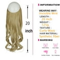 thumbnail image 2 of Blonde Invisible Wire in Hair Extensions Curly Long Synthetic Hairpieces for Women Blonde Hair Piece 20 Inch 4.2 Oz Invisible Headband Wire Fish Line Hidden Extensions, 2 of 8