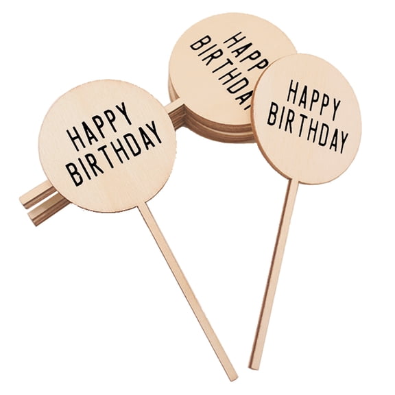 Masteelf Happy Birthday Cake Topper Picks for Decoration Made of Plastic Multi Color Fits All Cakes and Cupcakes 10pcs