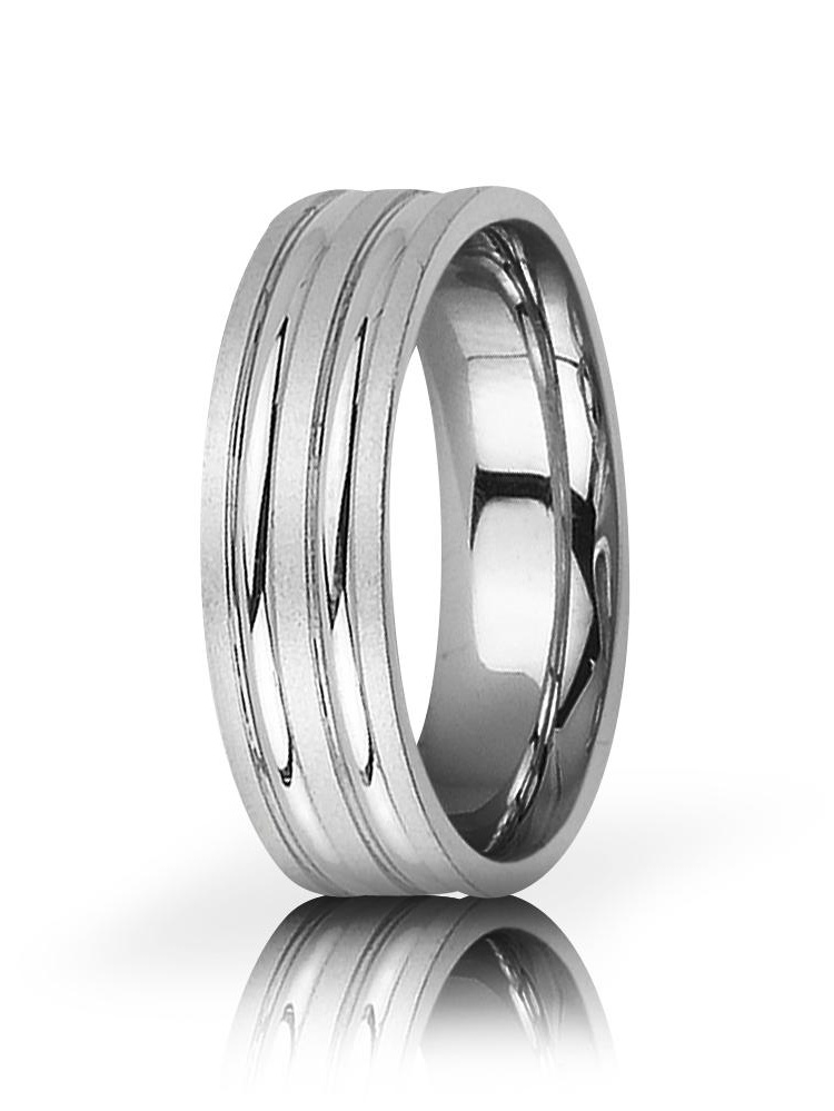 Authentic 10k White Gold Satin Polished Designer Wedding Rings Mm ...