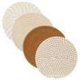 thumbnail image 1 of Anmrize sous-Verre Résistant à la Chaleur 4 Pcs, Dessous de Verre Tressé Uni, Napperon en Fibre Naturelle, Dessous de Verre Tissé Uni, Accessoire de Table Rustique, Dessous de Verre Rond Tissé Naturel Uni, Dessous de Verre Style Ferme, B, 1 of 4