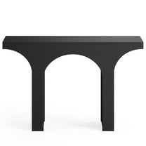 47” Modern Black Console Table for Entryway & Behind Sofa – Narrow Hallway Table with Arched Base