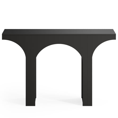 47” Modern Black Console Table for Entryway & Behind Sofa – Narrow Hallway Table with Arched Base