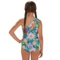 thumbnail image 2 of Whosucclay Colorful Floral Print Girls Swimsuit, Quick Dry Removable Bra Girls' One Piece Swimsuit with Cover Up for Beach, 7-8 Years Old, 2 of 6