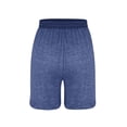 thumbnail image 5 of RYRJJ Summer Athletic Shorts for Women Trendy Workout Yoga Pants Casual Loose Elastic Drawstring Comfy Beach Shorts with Pockets(Navy,XL), 5 of 6
