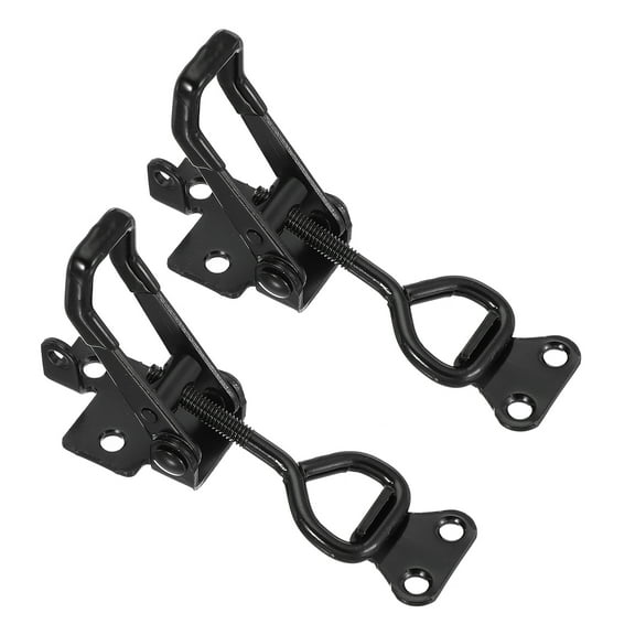 Uxcell Toggle Latch Clamp 4002 Style, Carbon Steel Adjustable Toggle Clamp with Lock Hole 396Lbs Bearing Black 2 Pcs