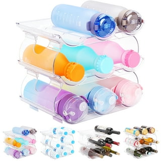YTHAHTY Water Bottle Organizer, Stackable Water Bottle Storage Rack for  Kitchen Cabinet, Fridge, Pantry,4 Pack Acrylic Water Bottle Holder