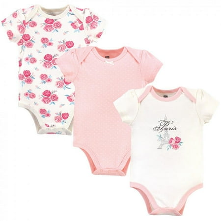 UPC: 0660168529357 | Hudson Baby Infant Girl Cotton Bodysuits 3pk  Paris  0-3 Months