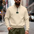 thumbnail image 3 of Men'S Quarter Zip Mock Neck Pullover Sweater Casual Long Sleeve Slim Fit Comfy Sweatshirts Big And Tall Lightweight, 3 of 8