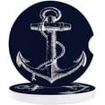 thumbnail image 1 of RYLABLUE Nautical Anchor Blue Set of 6 Car Coaster for Drinks, Absorbent Ceramic Stone Coasters Cup Mat with Cork Base for Home Kitchen Room Coffee Table Bar Decor, 1 of 5