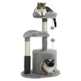 thumbnail image 5 of Pefilos 32.7" Cat Tree Tower for Indoor with Self Groomer Brush, Sisal Scratching Post, Dangling Ball for Small, Medium Cats, Gray, 5 of 10