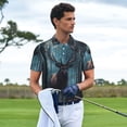 thumbnail image 3 of Honeii Mystical Forest Elk Print Polo Shirt, A Classic Short-Sleeved, Button-Down Golf Shirt for Men,Mens Polo Shirts Short Sleeve-Medium, 3 of 6