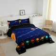 thumbnail image 2 of Space Bedding Set King Size Solar System Comforter Set Universe Themed Bedding Comforter Sets for Teens Outer Space Duvet Insert Blue Space Galaxy Starry Sky Planet Print Quilt, 2 of 5