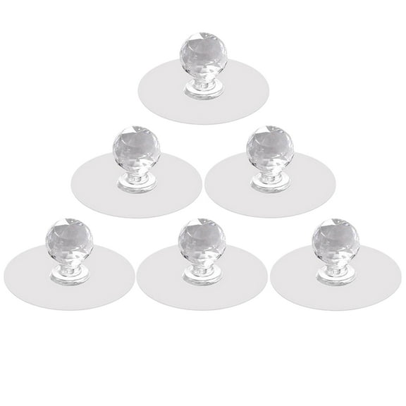 WHAMVOX 6 pcs Adhesive Cabinet Knobs Sticky Drawer Knobs Nail-free Dresser Knobs Drawer Handles