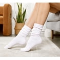 thumbnail image 5 of 3 Pairs Slouch Socks for Women, Soft Extra Long Scrunch Knee High Sock, Bulk Pack, White, One Size, 5 of 9