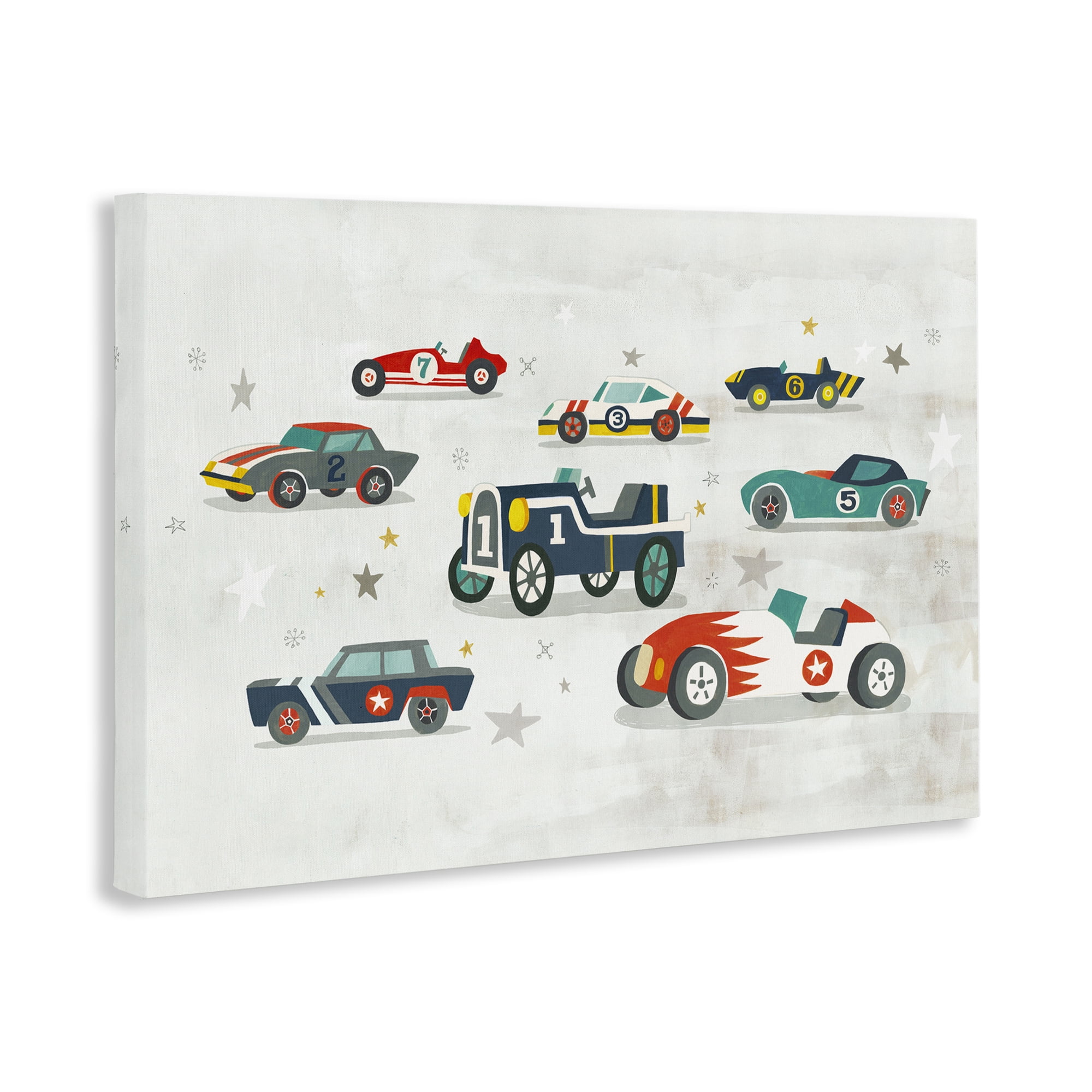 Stupell Industries Various Vintage Race Cars Transportation Painting Wrapped Canvas Art Print Wall Art, 24 x 16
