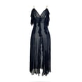 thumbnail image 6 of Noric Women's V-Neck Ruffle Strap Nightgowns Sheer Mesh Backless Sleep Dresses Sleepwear Soft Flowy Nightdress, 6 of 9