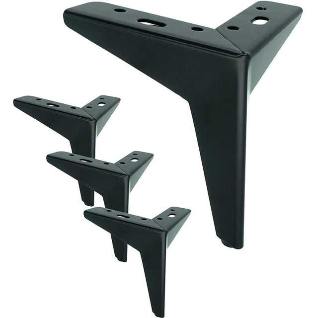 Pies de muebles de metal de 4 "/ 10 cm, 4 piezas de patas de mesa triangulares de diamante de metal, pies de gabinete, reemplazo de bricolaje para armario, sofá, sofá, estante otomano Adepaton MZQ-0487