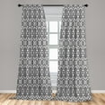 thumbnail image 5 of Ambesonne Bohemian Curtains, Scribble Ikat Art, Pair of 28"x63", White and Charcoal Grey, 5 of 5