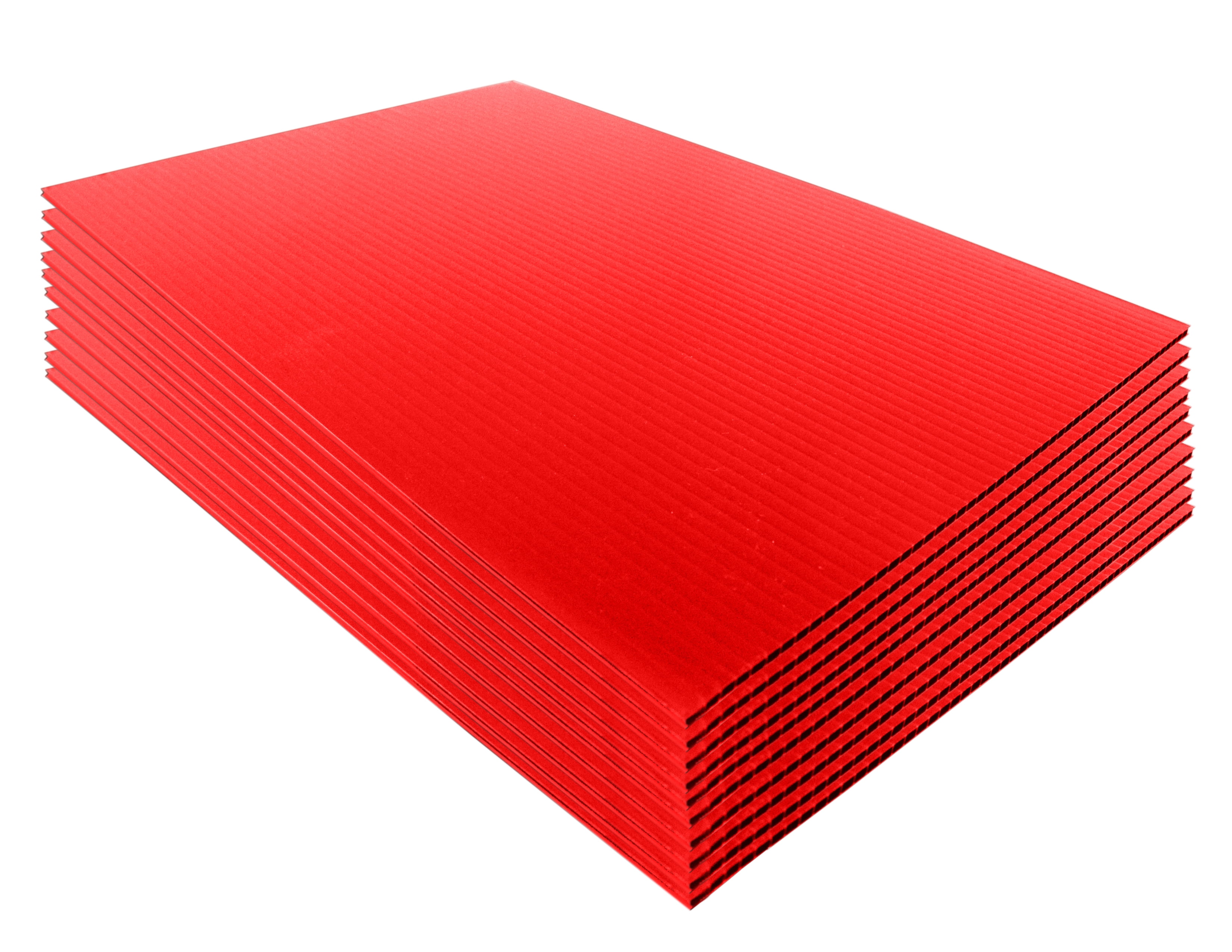 24x36 4mm Corrugated Plastic Sheets 50 Pack Red Waterproof Lightweight
