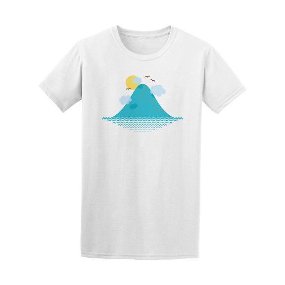 Island In The Sea Clouds Birds Sun Tee - Image by Shutterstock