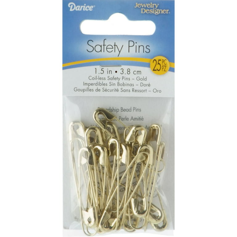 1-1/2 Silver Coiless Safety Pins, 175pcs - Bead Bee