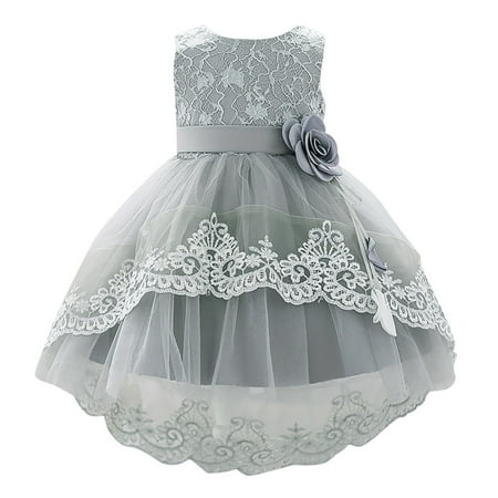

Kids Toddler Girl Dress Sleeveless Casual Dresses Striped Grey 90