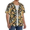 thumbnail image 4 of Cauagu Sunflowers Bee Men's Short Sleeve Button Down Hawaiian Shirt for Men Bowling Shirts Casual Summer Beach Shirt,Large, 4 of 6