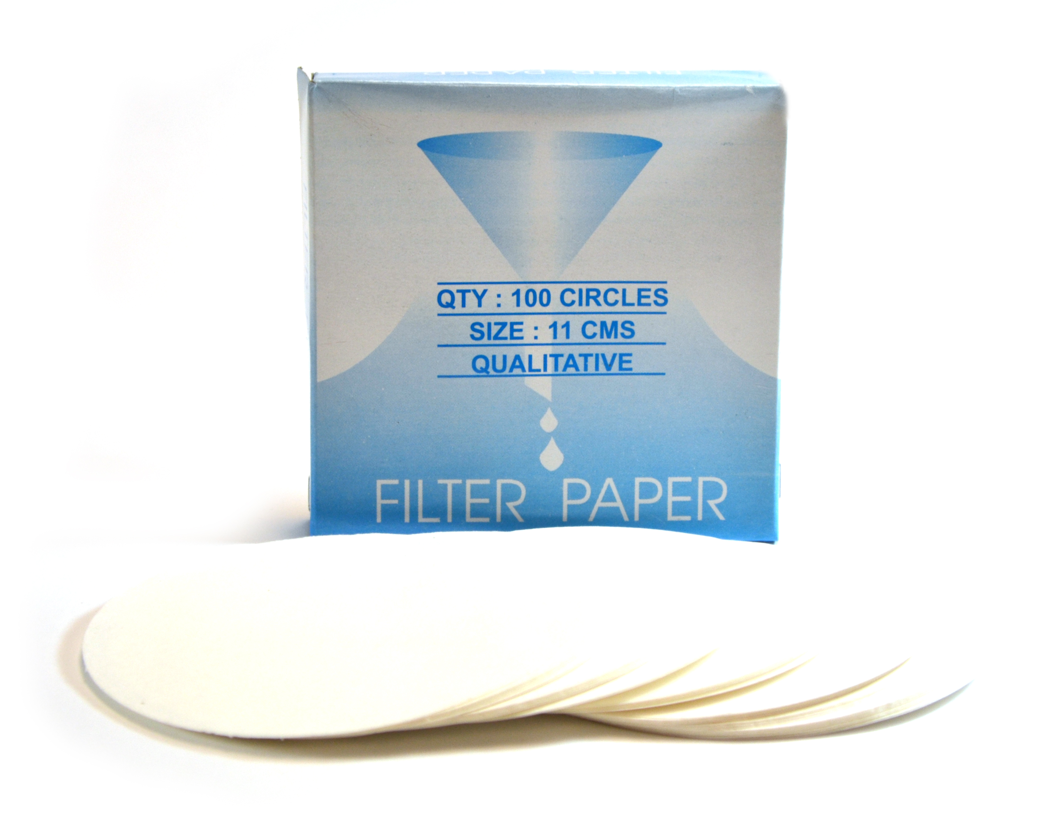 Eisco Labs Premium Qualitative Filter Paper, 10cm Dia., Medium Speed (85 gsm), 10? (10 micron) Pore Size - Pack of 100