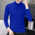 thumbnail image 2 of Miluxas Mens Turtleneck Sweaters Long Sleeve Mock Neck Knit Sweaters Ribbed Slim Pullover Sweater Blue, 2 of 9