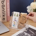 thumbnail image 3 of 1 pc 4 Pockets 2 Tiers Acrylic Business Card Holder 5.9x3.5x4.2 inch Vertical Business Card Holder Clear Desktop Business Card Display Stand Acrylic Name Card Holder for Office Home Desk, 3 of 6