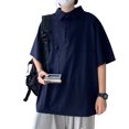 thumbnail image 1 of Camiseta de manga corta para hombre, blusa informal transpirable, estilo vintage, holgada, para uso diario, 1 of 8