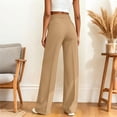 thumbnail image 4 of Dress Pants Women Straight Leg Business Casual Pants Elastic Waist Work Trousers office Slacks with Pockets Khaki XL(XL), 4 of 5