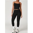 thumbnail image 2 of PISONIC Womens Workout Sets Two Piece Spaghetti Straps Tank Top Matching High Waist Leggings Gym Work Out Outfits with Pockets, 2 of 7