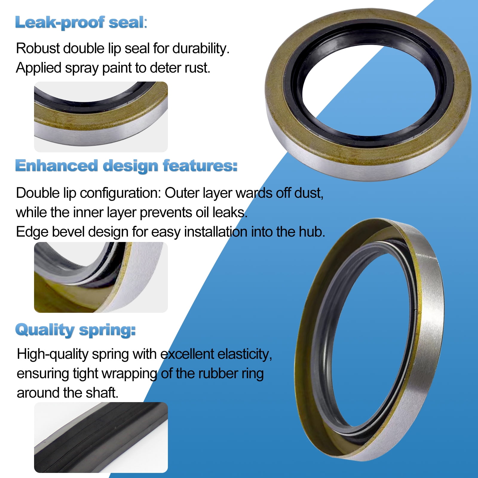 2 Set L68149 L44649 Trailer Axle Bearings Kit with 171255TB Grease Seals,1.98'' Trailer Dust Caps, Cotter Pins, Axle Nuts & Washers, Fits for 1-3/8'' to 1-1/16'' 3500 Lbs Trailer Axle #84 Spindle