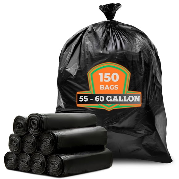Bolsas de basura Veska 208-227 L (55-60 galones), resistentes, 150 unidades
