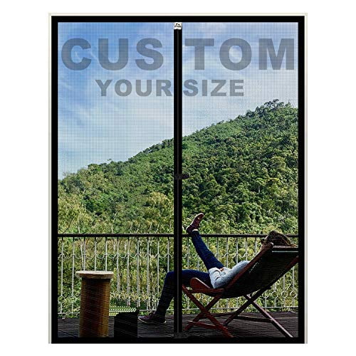 Yotache Custom Magnetic Screen for Door Size 70" - 80" Width, Strengthened Polyester Net Curtain for Patio Sliding Door