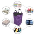 thumbnail image 5 of KLL Purple Glitter Laundry Hamper,Large Canvas Fabric Lightweight Storage Basket Toy Organizer Dirty Clothes Collapsible Waterproof, 5 of 6