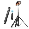 thumbnail image 1 of ATUMTEK Trípode para palo selfie de 51 pulgadas, trípode extensible todo en uno para teléfono con control remoto Bluetooth, rotación de 360° para selfies de teléfonos iPhone y Android, grabación de ví, 1 of 5