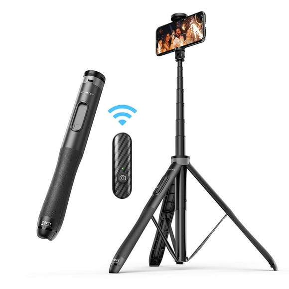 ATUMTEK Trípode para palo selfie de 51 pulgadas, trípode extensible todo en uno para teléfono con control remoto Bluetooth, rotación de 360° para selfies de teléfonos iPhone y Android, grabación de ví