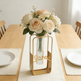 thumbnail image 5 of Modern Floral Centerpiece Arrangement | Artificial Flower Bouquet in Gold Glass Vase | Elegant Dining Table Decor for Living Room & Kitchen, 5 of 5