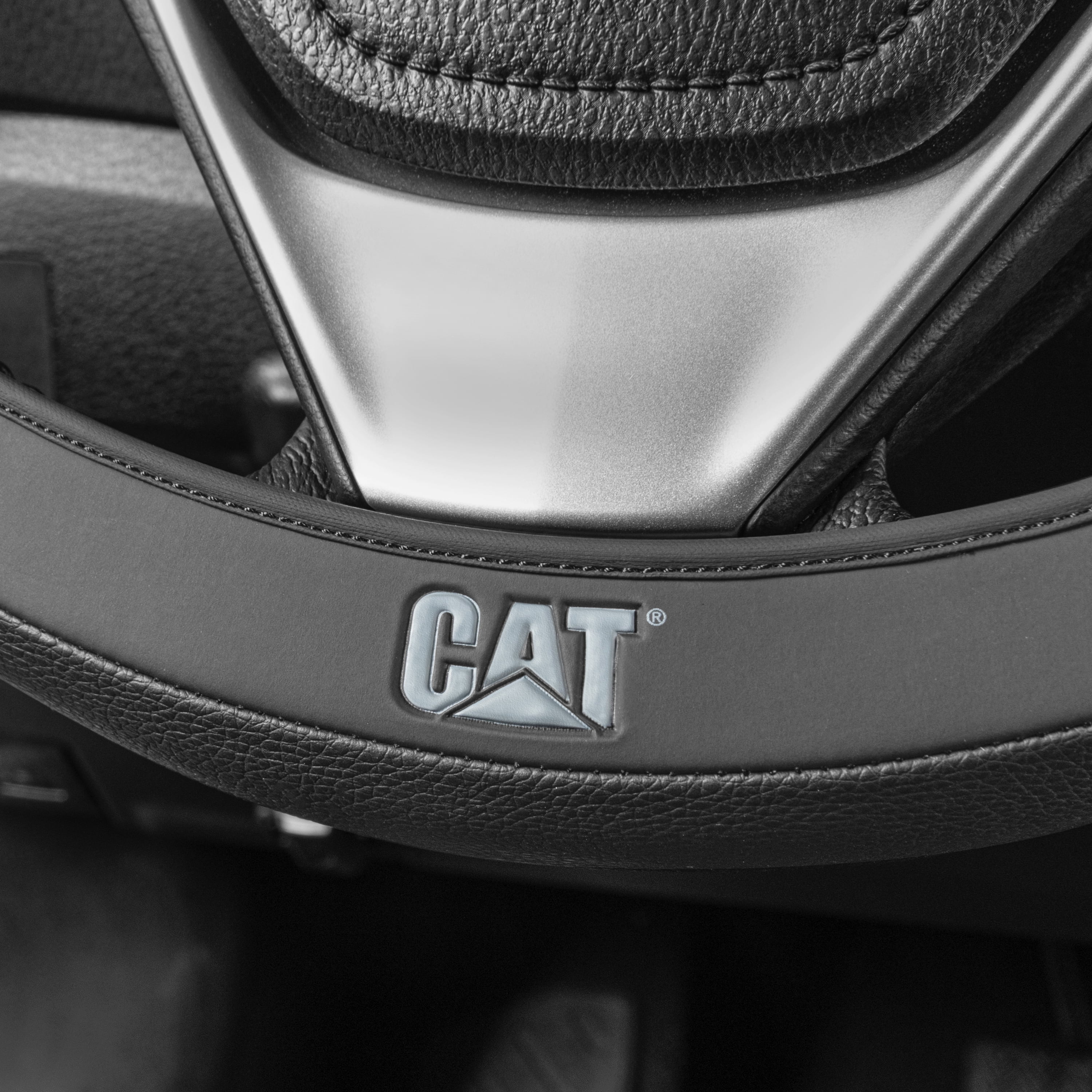 Cat® EasyWrap Faux Black Leather Steering Wheel Cover, Standard 15 inch Size, Self Wrapping Car Steering Wheel Cover for Auto Truck Van SUV