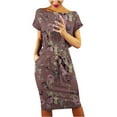thumbnail image 2 of Longue Robe d'Été Femme Décontractée Col Rond Bretelles Manches Courtes Imprimé Floral Robe Ample avec Poches Robe d'Été Robes Décontractées pour Femmes en Liquidation, 2 of 6
