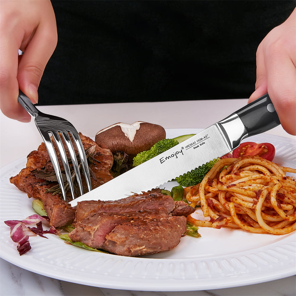 Steak knives, Emojoy Steak knife set of 8, Highly Resistant and