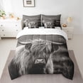 thumbnail image 2 of jejeloiu Gray Highland Cow 7-Piece Twin Bedding Sets,Rustic Farm Animal Bedding Comforter Set,Country Farmhouse Cattle Sheet Sets For Adult,Ultra Soft Home Decor Reversible, 2 of 8